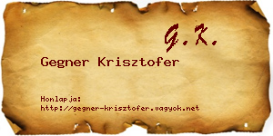 Gegner Krisztofer névjegykártya
